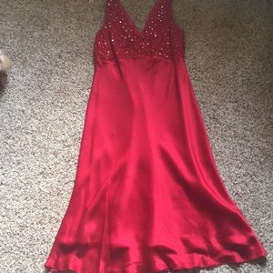 Red party dress